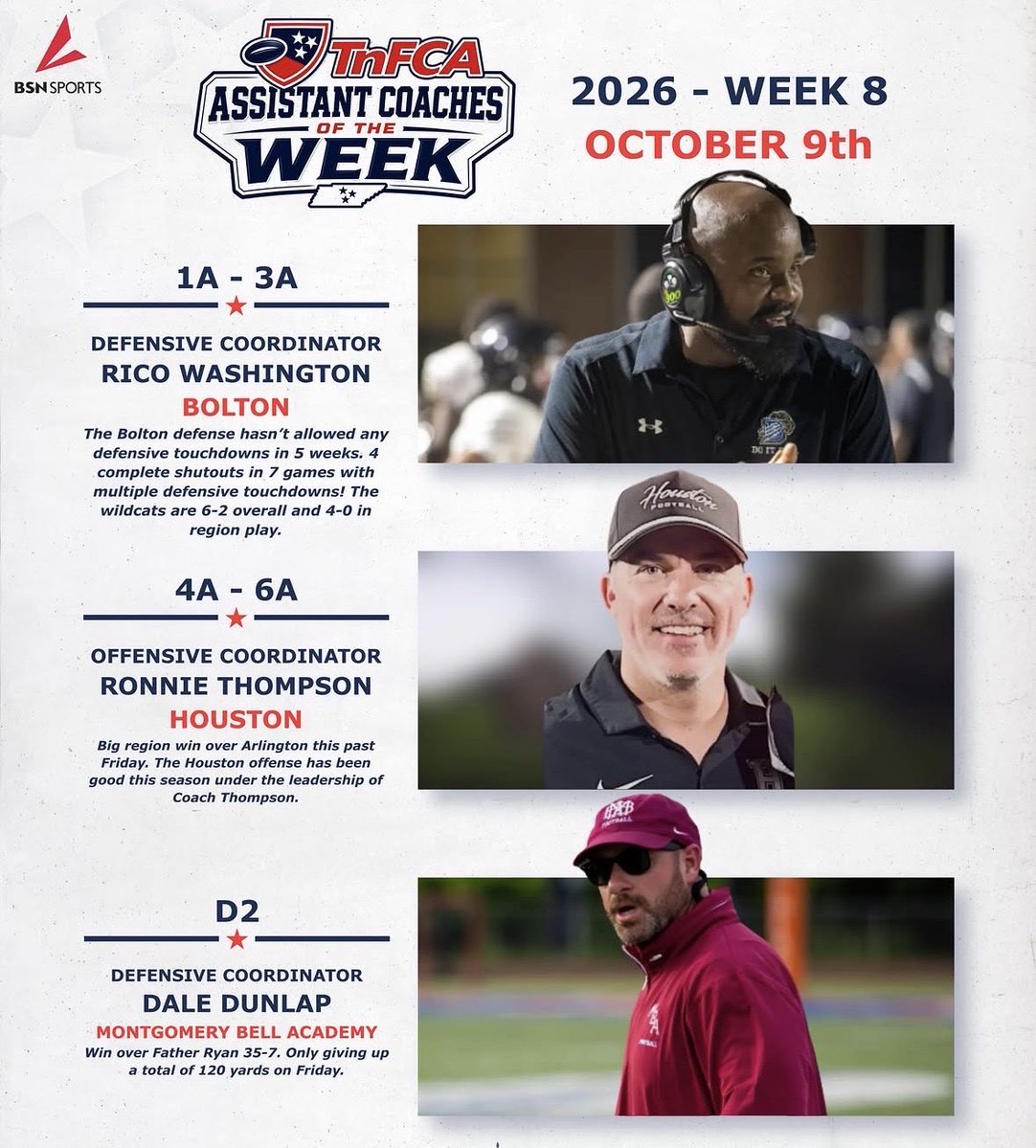 MBACoachBrock's tweet photo. Congrats to @CoachDaleDunlap for being named Assistant Coach of the Week!!  Well deserved! @MBAFootball #Team128 https://t.co/njUaDR1t9Z
