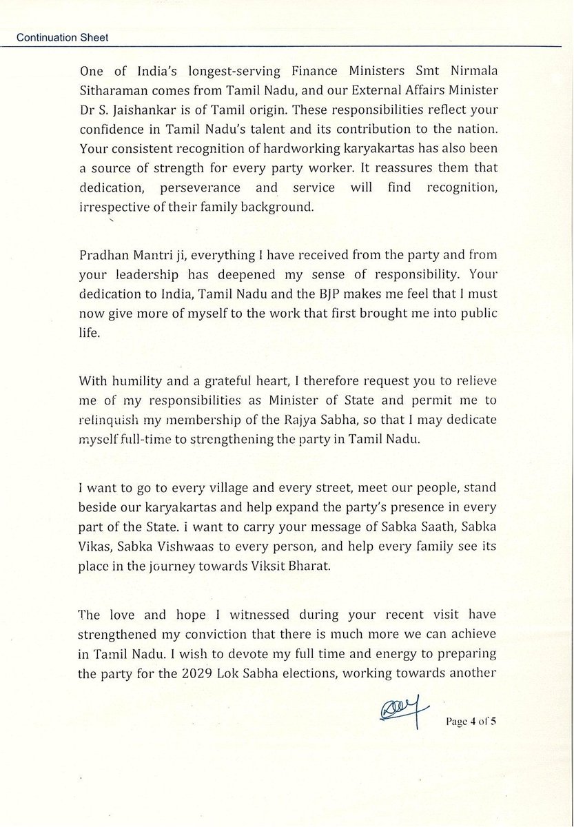 LokPoll's tweet photo. Minister of State for Information and Broadcasting and Parliamentary Affairs, Dr L. Murugan (@DrLMurugan), resigns from both his ministry and membership of the #RajyaSabha (1/2) https://t.co/AXCyMGDlP4