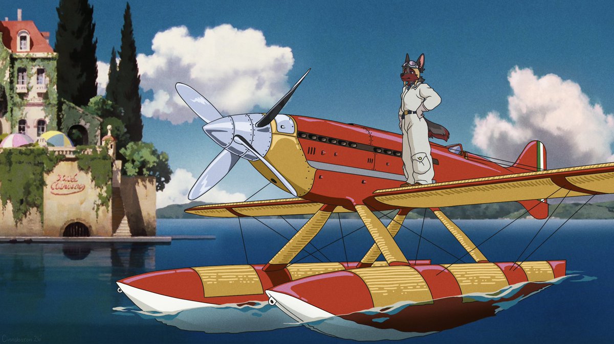 cinnabaron's tweet photo. My favorite seaplane is the MC.72, and I think she’d fit right in with the rest of the Schneider airplanes in Porco Rosso, don’t you? https://t.co/eSJDSbRbfZ