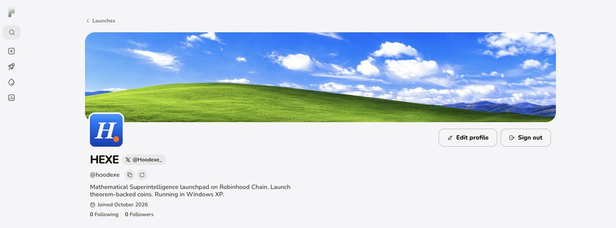 Hoodexe_'s tweet photo. hood.exe profile is live on Pons.

Mathematical Superintelligence launchpad on Robinhood Chain.
Launch theorem-backed coins.
Running in Windows XP.

@Hoodexe_ · https://t.co/9pZSccsFcF

the desktop is loading. https://t.co/AKP79qaw1w
