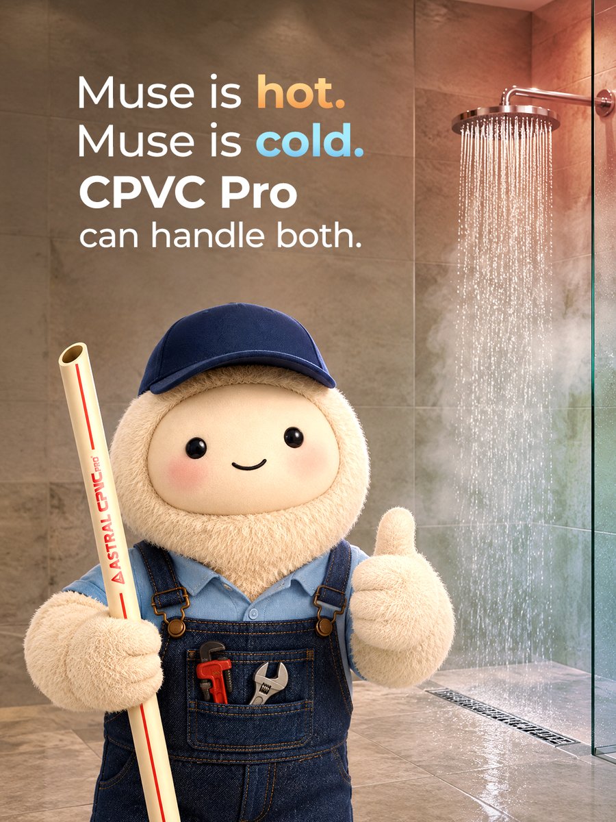 AstralPipes's tweet photo. Even the Muse knows hot water deserves a PRO-level choice.

#AstralPipes #InstagramMuseTrend #AstralCPVCPro #AstralStrong #CPVCPipes https://t.co/KapBuvkpTL