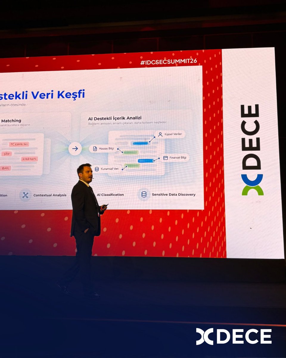 SoftwareDECE's tweet photo. A great day at IDC Security Summit Türkiye 2026!

Today, DECE Software had the pleasure of joining industry professionals in Istanbul for a day of insightful conversations, new connections, and valuable exchanges.

#DECESoftware #GEODI #IDCSecuritySummit #DataSecurity #DSPM https://t.co/wzL57jCRYN