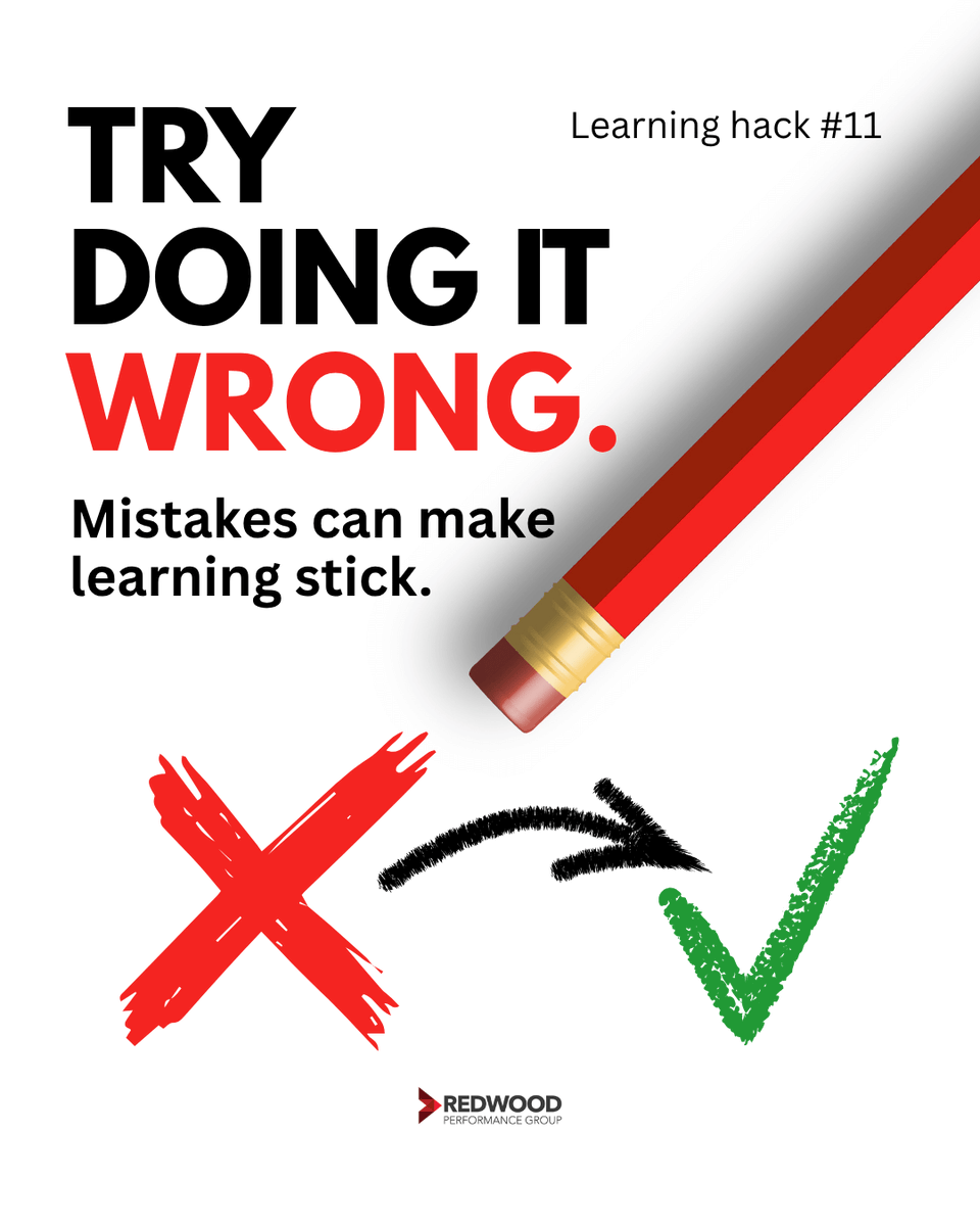 redwoodperforms's tweet photo. New research, published in #InstructionalScience, suggests that deliberately making, explaining, and correcting mistakes can deepen understanding and problem-solving skills. Sometimes, intentionally getting it wrong can help you get it right!
#LearningHack #InstructionalDesign https://t.co/ykz50FiqT3