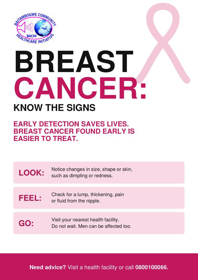 OrgBachi's tweet photo. Breast cancer does not wait. Neither should you. Visit your nearest health facility for screening this October.

#BreastCancerAwarenessMonth #EarlyDetectionSavesLives #CheckYourself #BACHI https://t.co/hQBdOXEi6c
