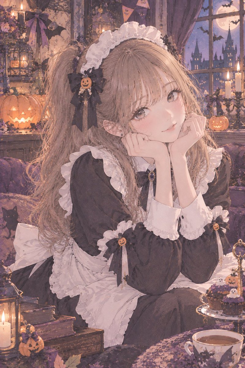 Ms_melancholy_m's tweet photo. ちゃっぴーにハロウィン仕様の背景作ってもらった！ https://t.co/JJiIXuVweM