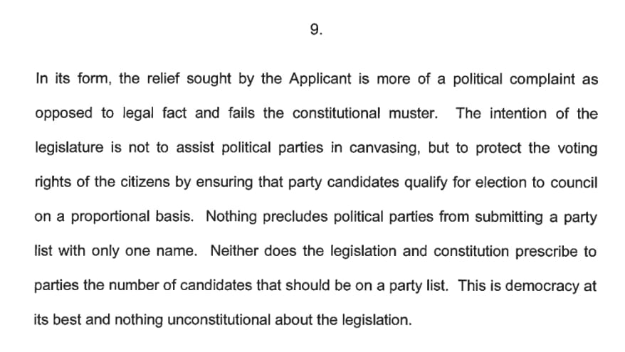 ME_Beaumont's tweet photo. Well this is awkward... the GNU Government, represented by the Minister of COGTA, is opposing the DA's Electoral Court application and calling the DA out for their shocking abuse of the legal process. https://t.co/hHLjf07zig