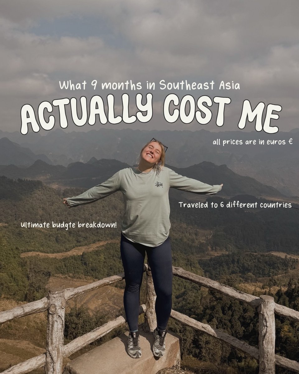NATIS1731's tweet photo. 9 months backpacking Southeast Asia. 6 countries. 1 backpack. My exact itinerary and real costs: transport, tours, food, and more. Swipe to the end for the grand total and whether I’d do it again. Save for your trip planning. https://t.co/ISexrUBCQ3