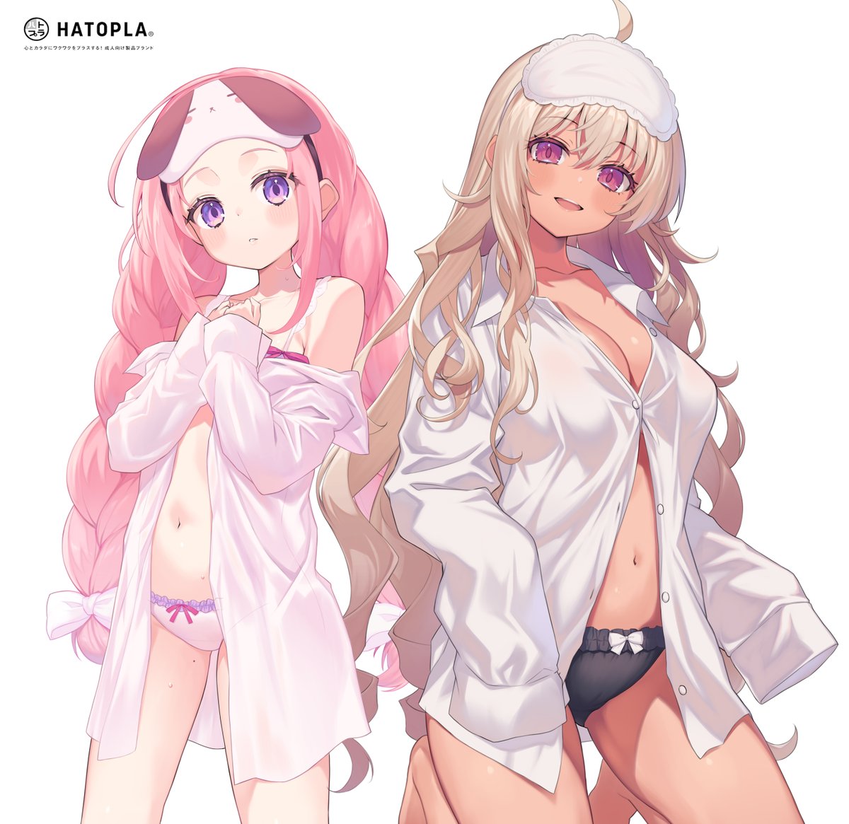 kurebayashi_noe's tweet photo. ◆HATOPLA様から発売された「Little Hip 生Rich」と「Little Hip Rich BR」のイラストを担当させていただきました！彼シャツパジャマテーマの女の子たちを癖いっぱいに描かせていただきました！🩷💛 https://t.co/w3R4gHzzdq