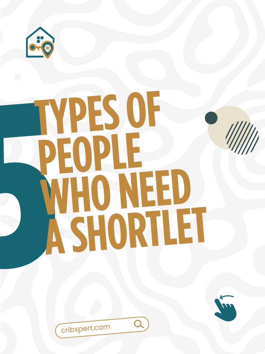 Cribxpert's tweet photo. 🏡 5 TYPES OF PEOPLE WHO NEED A SHORTLET! 👀✨

Travellers, vacation lovers, business professionals &amp; people relocating— a shortlet might be perfect for you! 🛋️🔑

Comfort, privacy &amp; flexibility in one place. ❤️

Which one are you? 👇🏽

📲 Find your stay at https://t.co/jShWMThPXN https://t.co/csXcvqKei5