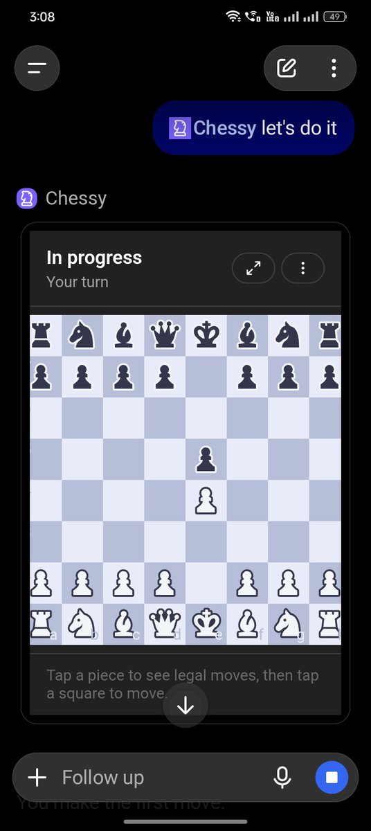 Harshit_io777's tweet photo. Never knew we can play chess with chatgpt , it was so fun and amazing, got a lot to learn. https://t.co/Rr3mMnxZbN