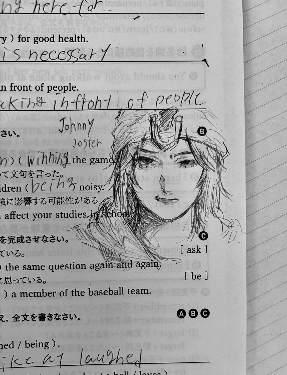 ice31ff's tweet photo. 授業中の落書きじょにさん https://t.co/kdelV49Vu5