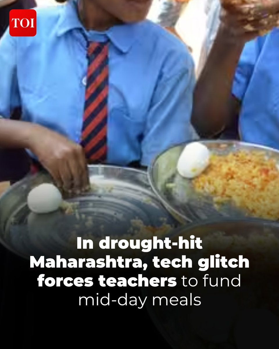 timesofindia's tweet photo. For the last four months, since the start of the academic year, teachers and headmasters across govt schools in #Maharashtra have been paying from their own pockets to keep their mid-day meal programmes running. The schools, officials said, were hit by a delay in the disbursal of the PM Poshan fund, a central scheme that sponsors the meals. Even the cooks haven’t been paid salaries, teachers told TOI.

More details 🔗 https://t.co/l0KXrZDeOE

Read this app-exclusive story, download the TOI app now👉https://t.co/ogFaRsUKyn