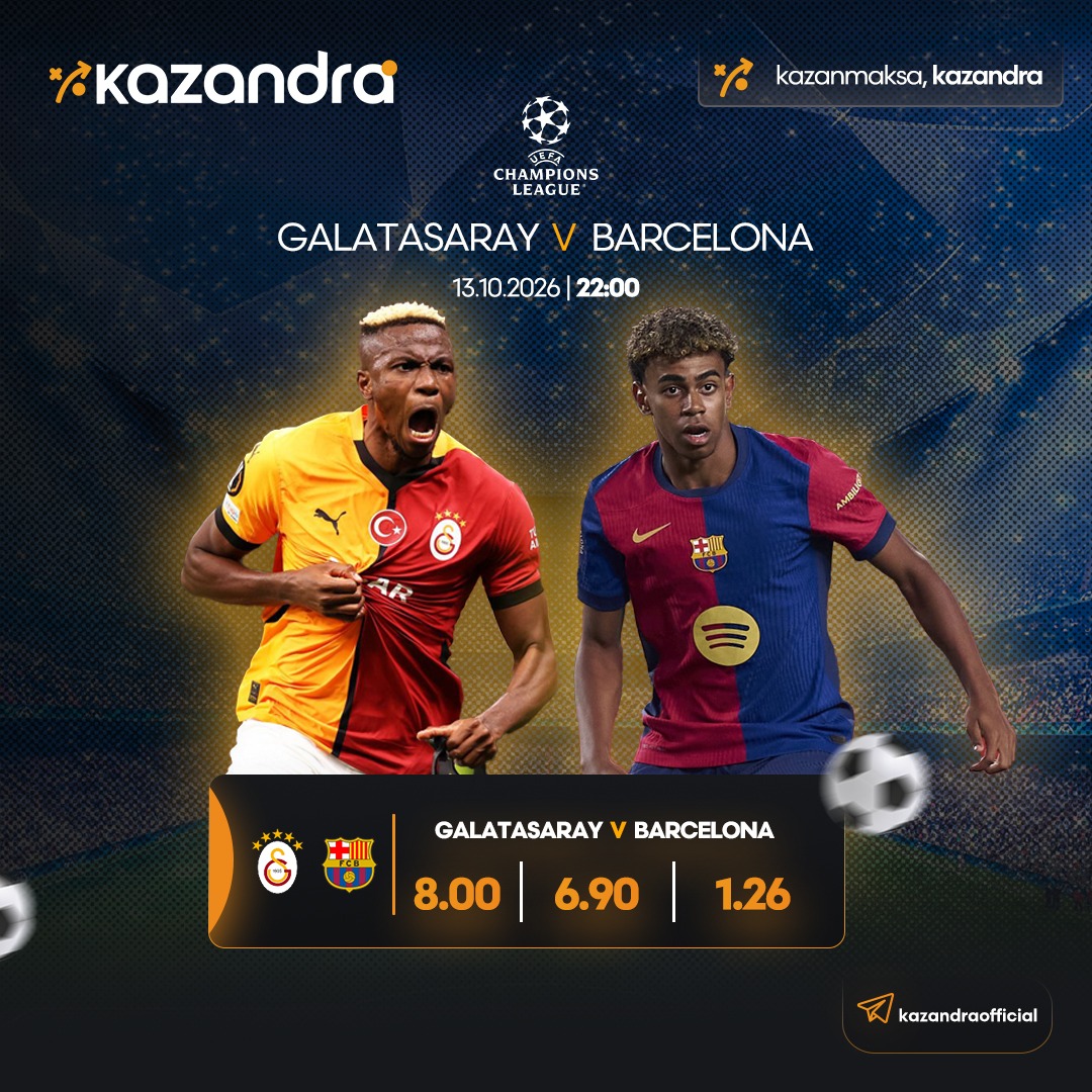 supportkazandra's tweet photo. ⚽️ Şampiyonlar Ligi gecesinde tahmin zamanı! 

Galatasaray - Barcelona

Temsilcimize başarılar dileriz! 🏆

#KazanmaksaKazandra https://t.co/7OIvVqDRrN