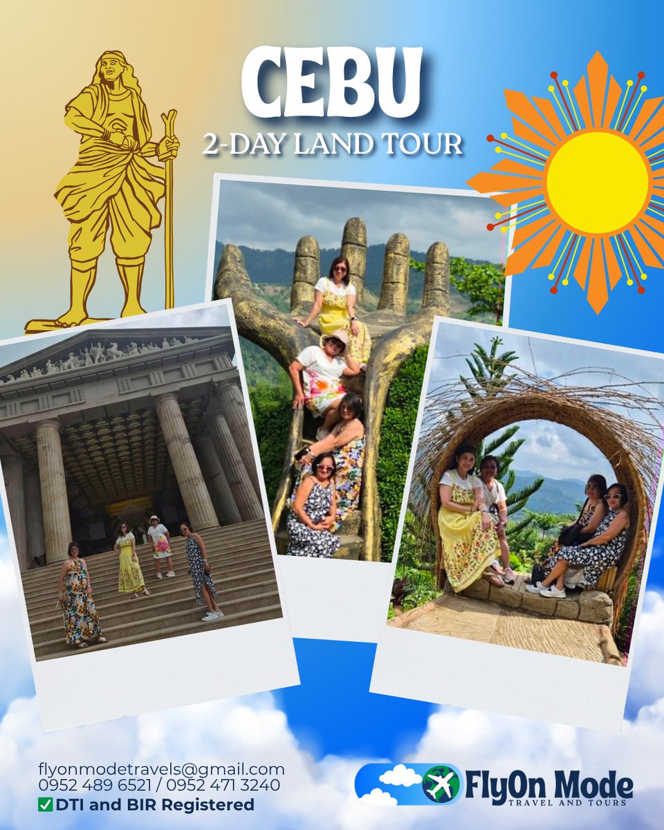 nore236's tweet photo. Thank you for choosing FlyOn Mode for your Cebu 2-Day Land Tour! We’re grateful to be part of your memorable getaway. Ready for your next adventure? Message us and let FlyOn Mode handle the details. https://t.co/TgS5uYgGI3