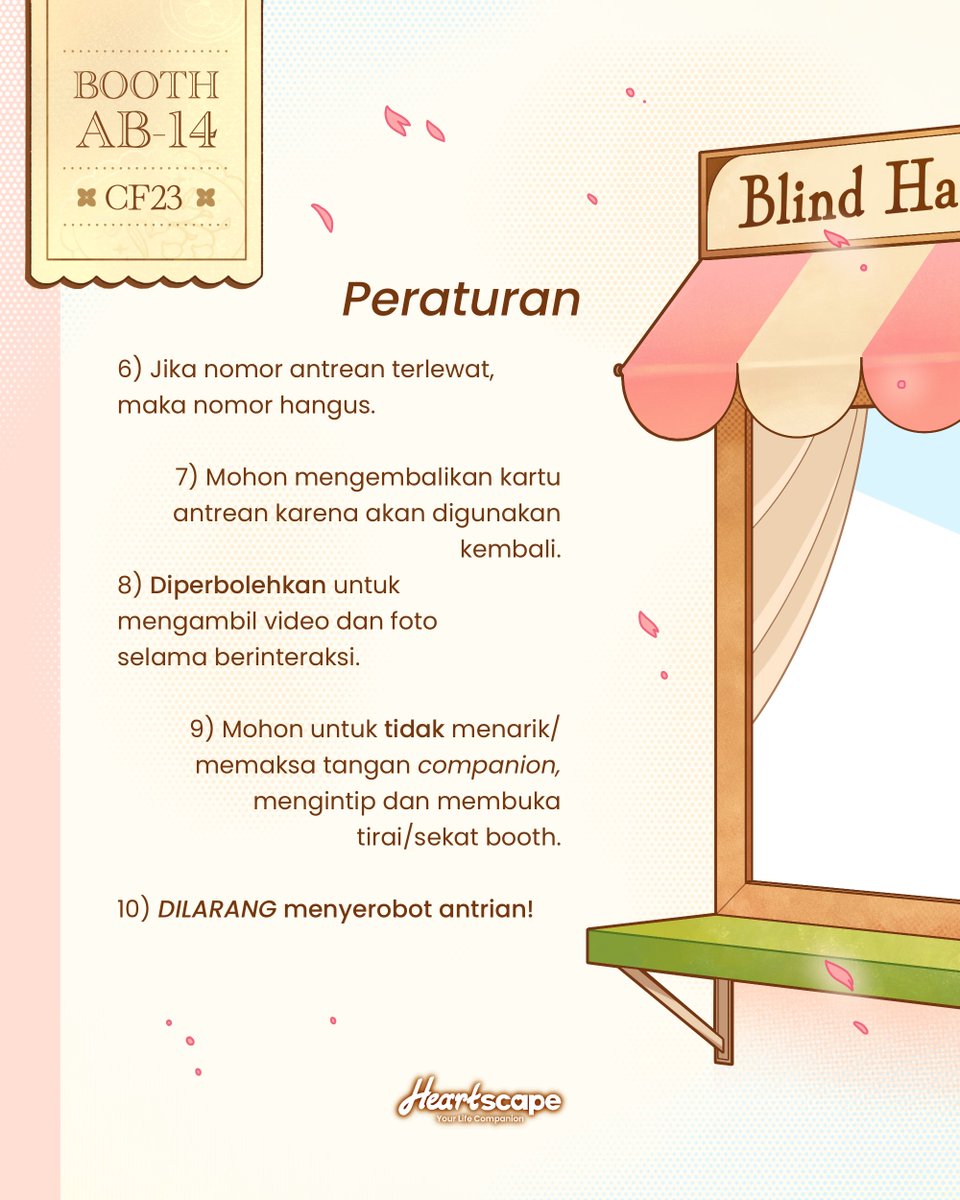 heartscape_id's tweet photo. COMIFURO 23 [AB-14 HEARTSCAPE] (2/2)

Kamu dapat berinteraksi dengan Sena, Dirga, Rey, Bima, atau Nathan dengan melakukan pembelian (tanpa minimum transaksi) di Booth Heartscape!😮❤️

(...)

#CF23 #Comifuro23 #comicfrontier #heartscape