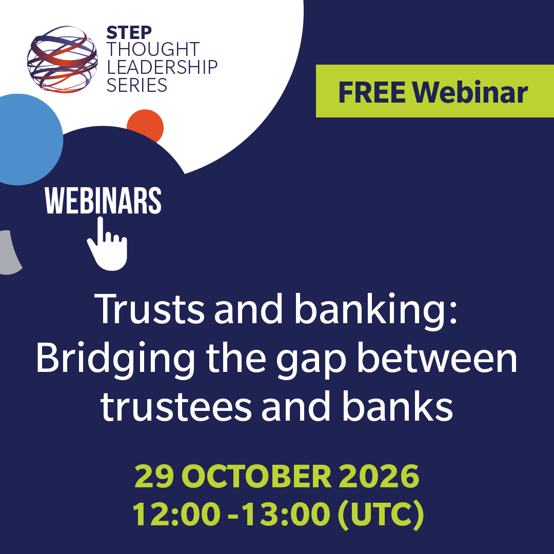 STEPSociety's tweet photo. Banking challenges have become one of the most significant operational and policy issues facing trust practitioners globally. 

This webinar will bring together trust practitioners, compliance professionals and banking representatives to explore the factors driving these challenges, examine why trusts are often perceived as higher-risk clients and discuss how trustees and banks can work more effectively together.

The session will also mark the launch of STEP's Trust Banking Due Diligence Toolkit, a practical resource developed to help trustees and advisers better understand and meet banks' onboarding and ongoing due diligence requirements. 

👉Sign up for the free webinar: https://t.co/VgK05OL65C

#STEPEvents #Banking