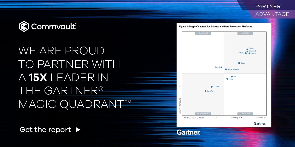 SybylLimited's tweet photo. We are proud to partner with Commvault - now named a Leader in the Gartner® Magic Quadrant™ for Backup and Data Protection Platforms for the 15th time in a row.
Download the report today to learn more.
https://t.co/uMHfm1XI6a
#CommvaultPartner https://t.co/VV0zQjxSqq