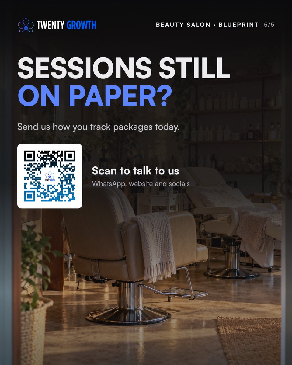 TwentyGrowth's tweet photo. Packages sold. Who still has sessions left?

Balances on cards and memory drift apart. A system logs each sale and visit once. You approve corrections.

Packages tracked on: cards, notebook or app?

We build systems like this for SMEs. https://t.co/Jn9cbUxGhv
#sme #smallbusiness https://t.co/O08ucrnaGE