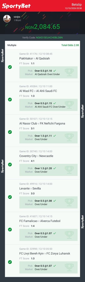 vicjuni0rx's tweet photo. 2 odds 
Boom ✅✅✅ https://t.co/0jTjBTcmyB