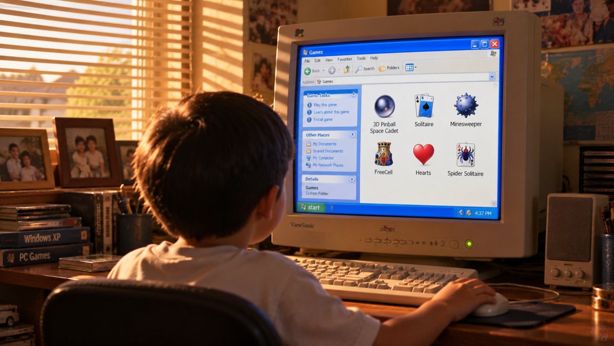 Hoodexe_'s tweet photo. your parents didn't buy you Nintendo. your parents bought a desktop with Windows XP.

so you played:

Solitaire for patience.
Minesweeper for logic.
Pinball for reflexes.
Hearts for betrayal.
FreeCell when you were feeling smart.

hood.exe is for that generation. https://t.co/qStiZNZZFZ