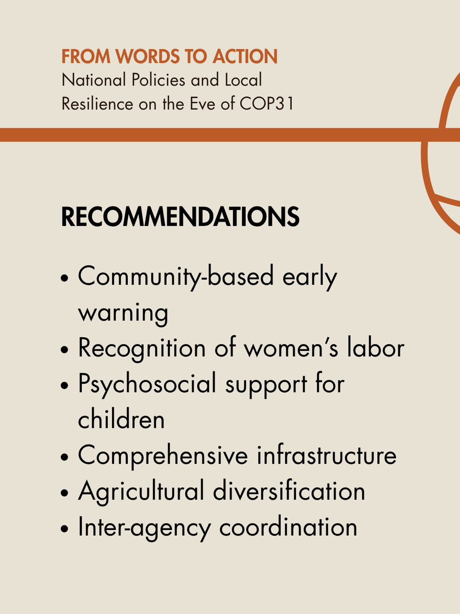 Support2Life's tweet photo. Our recommendations: community-based early warning systems, raising awareness about the additional burdens women face during disasters,  resilient infrastructure, and crop diversity in agriculture. The voice of local communities must be heard at the COP31 table. #COP31 https://t.co/rMTOkPCb3H