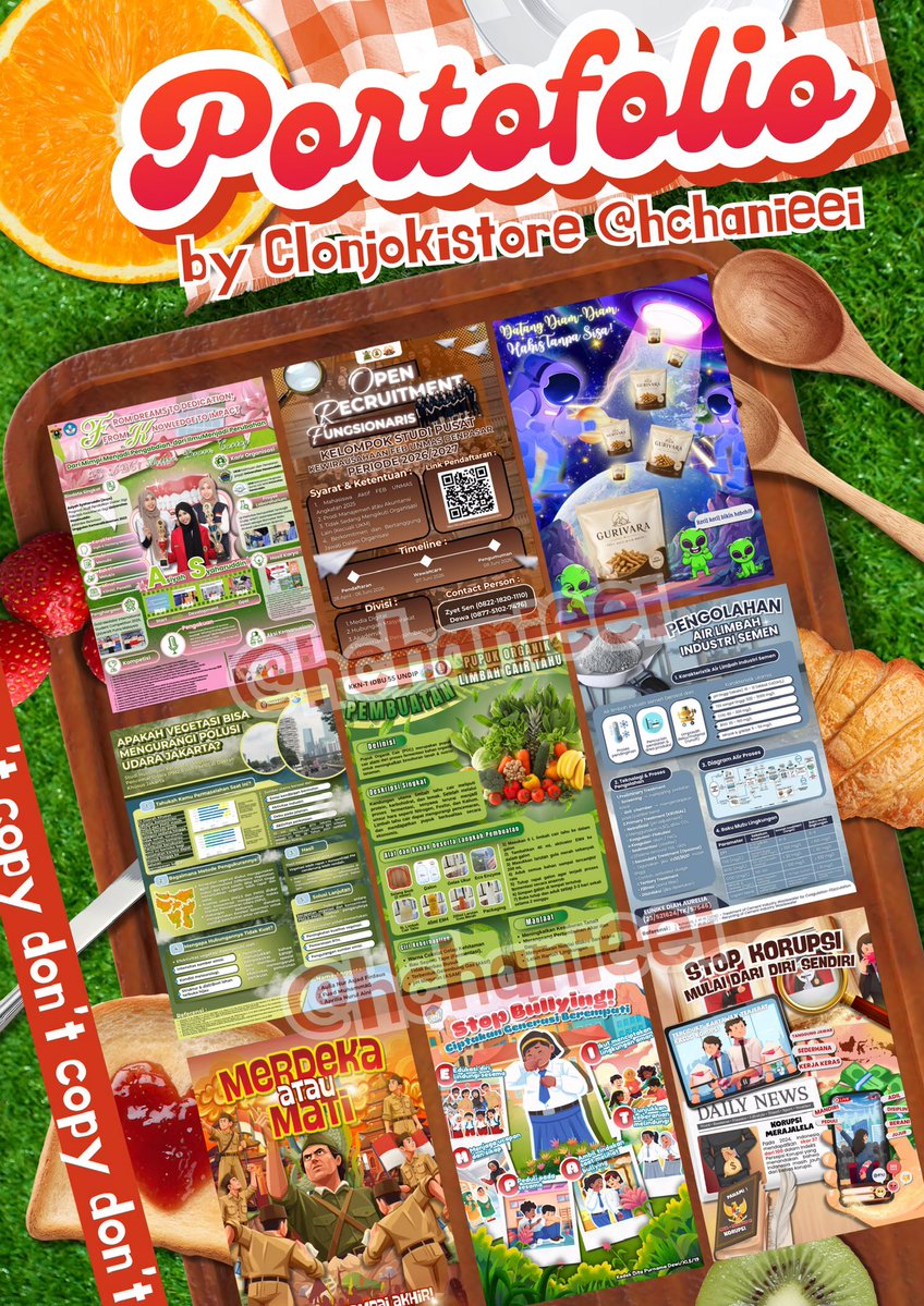 hchanieei's tweet photo. Clonjoki store open nich🧡
Bisa ngelayanin design apa aja dari poster, leaflet, infografis, carousel, feed ig, etc. Start dari 25k loh yang dijamin pasti trusted &amp; amanah karena sudah banyak bgt yg langganan 🤩🫶🏼. Yuk sung order wa di link bio! 🍊✨ #zonauangㅤ https://t.co/sdXPBLN53y