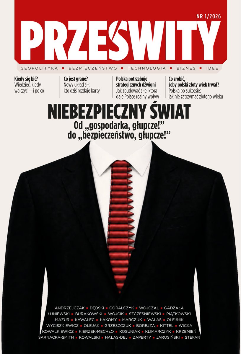 Przeswity's tweet photo. Wychodzimy naprzeciw nowym wyzwaniom i z przyjemnością ogłaszamy: rusza magazyn „Prześwity”❗️

Strategie. Bezpieczeństwo. Technologia. Biznes. Idee.

Będzie nam bardzo miło, jeśli dołączycie do grona czytelników!

Magazyn powstał, by ułatwić czytelnikom poruszanie się po bogatym rynku książki i odkrywanie publikacji, które pomagają zrozumieć zachodzące zmiany. To przewodnik po najważniejszych ideach, analizach i zagadnieniach poruszanych w książkach naszego wydawnictwa. I nie tylko...

Do współtworzenia pierwszego numeru zaprosiliśmy 33 znakomitych autorów:

Gen. Rajmund Andrzejczak • prof. @SlawomirDebski  • prof. @b_goralczyk • @KWojczal  • Łukasz Gadzała • @mar_luniewski • prof. @Adam_Burakowski • @jankwojcik • Michał Szcześniewski • prof. @mmpiatkowski • dr @MazurKrzysztof • Marcin Kawalec • @MateuszLakomy  • @BartoszMarczuk • @hubertwalas_ • dr Łukasz Olejnik • dr Ernest @E_Wyciszkiewicz • @KarolinaOlejak  • @PBPaszportu  • @TomaszBorejza  • @WojKit • Aleksander Wicka • Marek Kowalkiewicz • Kamila Kierzek-Mechło • Łukasz Kosuniak • Grzegorz Klimarczyk • Grzegorz Krzemień • Anna Sarnacka-Smith • Witold Kowalski • Sylwia Hałas-Dej • Andrzej Zaperty • Grzegorz Jarosiński • dr @MStefan92 

PREMIERA  9⃣  listopada na naszej stronie! Tego dnia spotykamy się też na wydarzeniu wokół premiery, szczegóły wkrótce!

👉 Zapraszamy do skorzystania z najlepszej oferty zakupu w przedsprzedaży: 59,90 zł i kliknięcia "powiadom o dostępności", żeby nie przegapić tego i kolejnych numerów 👉 https://t.co/R25fScbijl