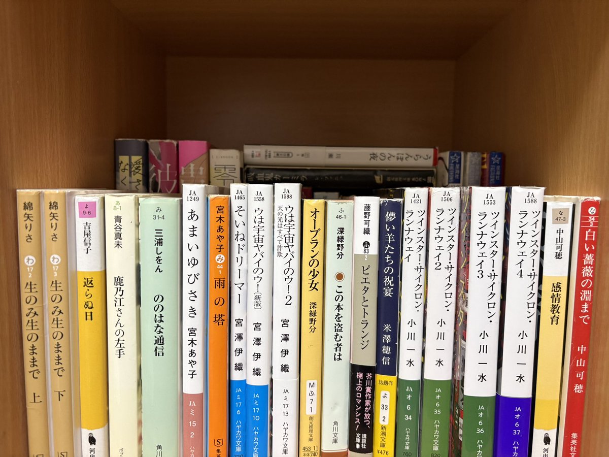 Sanmyaku_Reishi's tweet photo. 百合小説オンリー本棚、いい感じに出来てきた。未読のものもあるから読んでいきたい〜 https://t.co/nubf0N143I