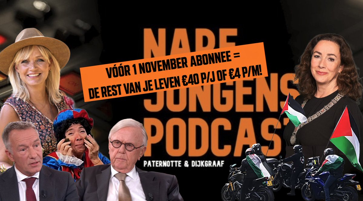 baspaternotte's tweet photo. NJP 288 - Knettergek Special. Waarin de heertjes Asha ten Broeke gelijk moeten geven | Wybren van Haga zich over de versplintering op rechts buigt | Femke Halsema lekker burgemeester van Gaza moet worden | #BzV | De Landbouwalliantie, BBB en méér.  https://t.co/ROJ3h4L5K7 https://t.co/V3CMm72TvQ