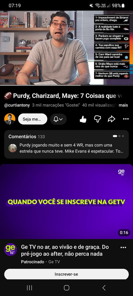 RyanBarcelona11's tweet photo. #Out2026 | Ter, 13/10 |📱📺🎬⚽🏈⚾🏀☕🙏🛍️ (• A22) 🌄☕️

#Outubro #Terça | #AntonyCurti #Curti #NFL #FutebolAmericano #NFLBrasil | #YouTube https://t.co/WXCRTuJMyG
