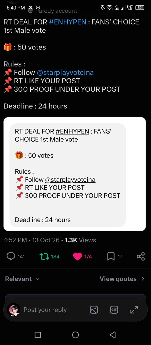 Manat94266Angel's tweet photo. @jmlgbrl @starplayvoteina for #ENHYPEN https://t.co/6vrlYZMB1k