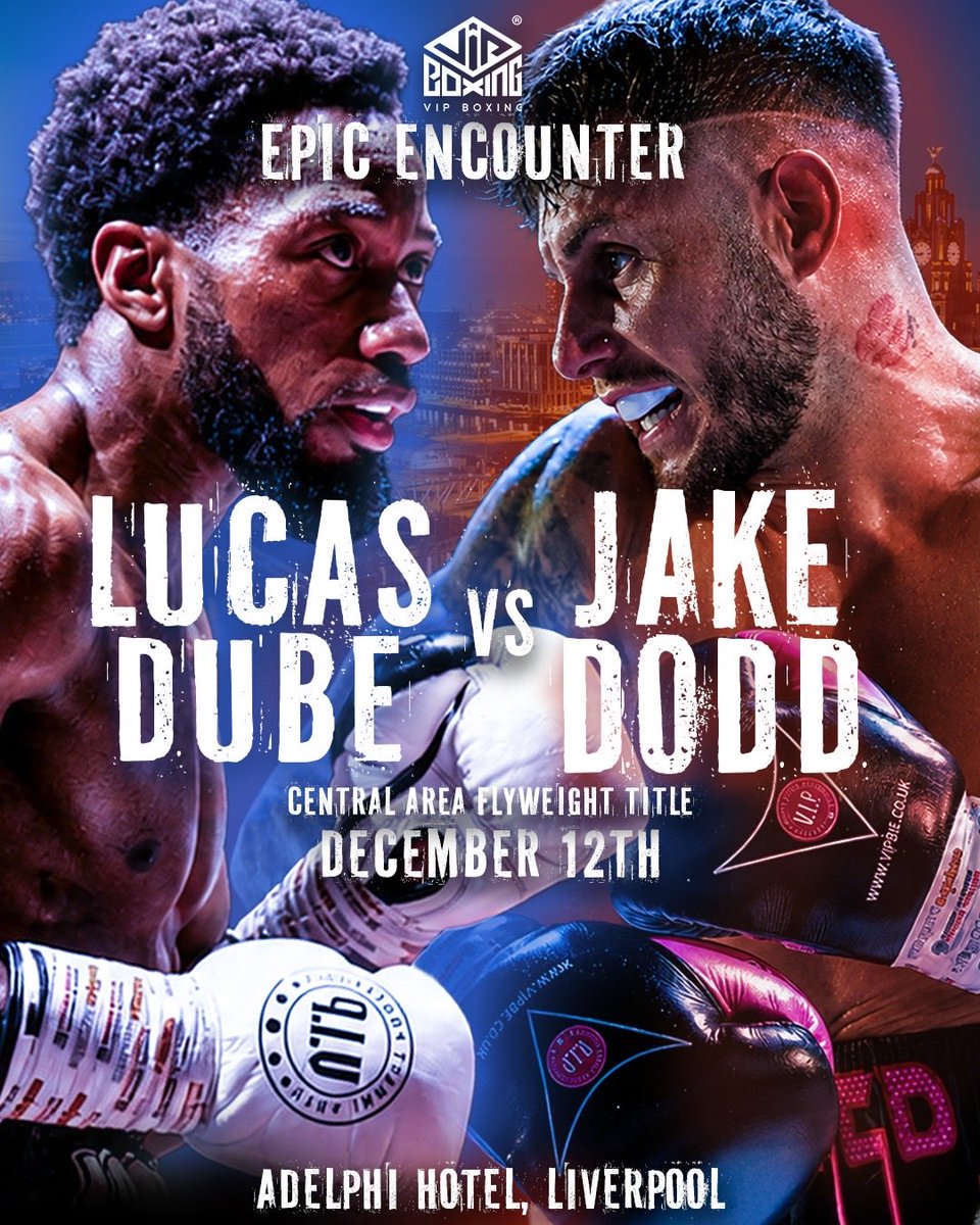 vipboxing's tweet photo. 🔥 EPIC ENCOUNTER – LUCAS DUBE VS JAKE DODD 🔥

Two fighters. One title. 🥊

Lucas Dube takes on Jake Dodd for the Central Area Flyweight Title on December 12th in Liverpool. Expect fireworks when these two step into the ring! 💥

📍 Adelphi Hotel, Liverpool
📅 December 12th

Who are you backing? 👀👇

#VIPBoxing #LucasDube #jakedodd #Boxing #LiverpoolBoxing #FightNight