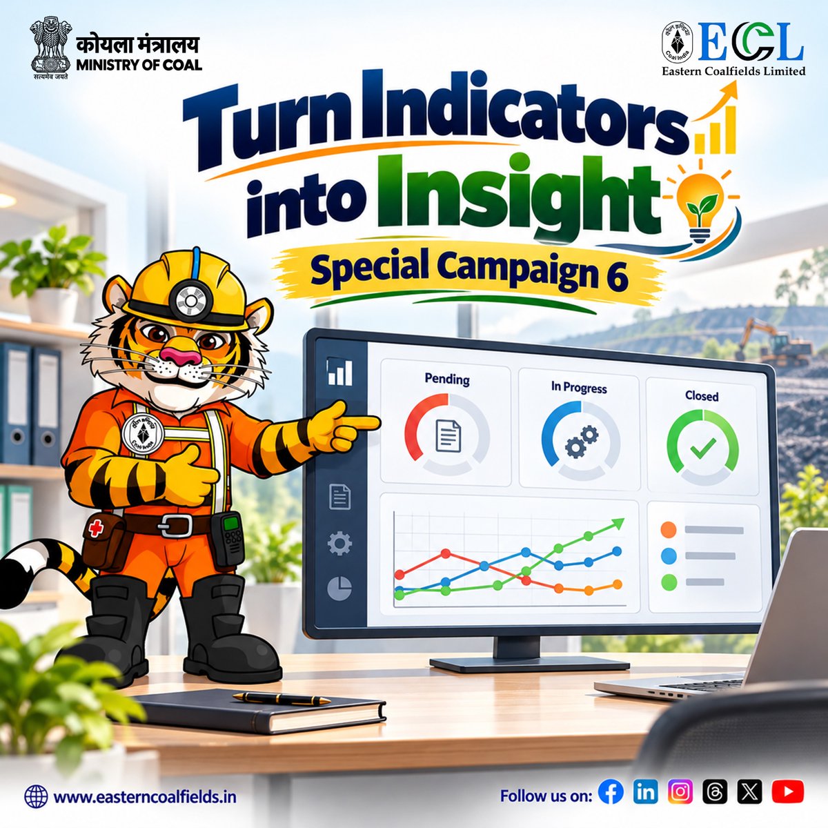 easterncoal's tweet photo. Turn Indicators into Insight
@kishanreddybjp | @satishdubeyy | @CoalMinistry | @CoalIndiaHQ | @DARPG_GoI
#ECL #CIL #SpecialCampaign6 #ImplementationPhase #PendencyReduction #SpaceOptimisation #Digitalisation #WasteToHealth https://t.co/o3d2WI8C4q