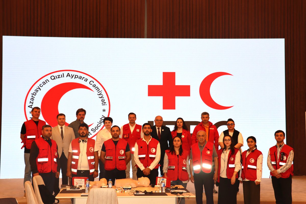 AzRedCrescent's tweet photo. A five-day refresher training course for selected First Aid trainers from the Azerbaijan Red Crescent Society (AzRCS) began on October 12–16 under the "SAFER-AZ" program. https://t.co/g0TzkEZ5OM