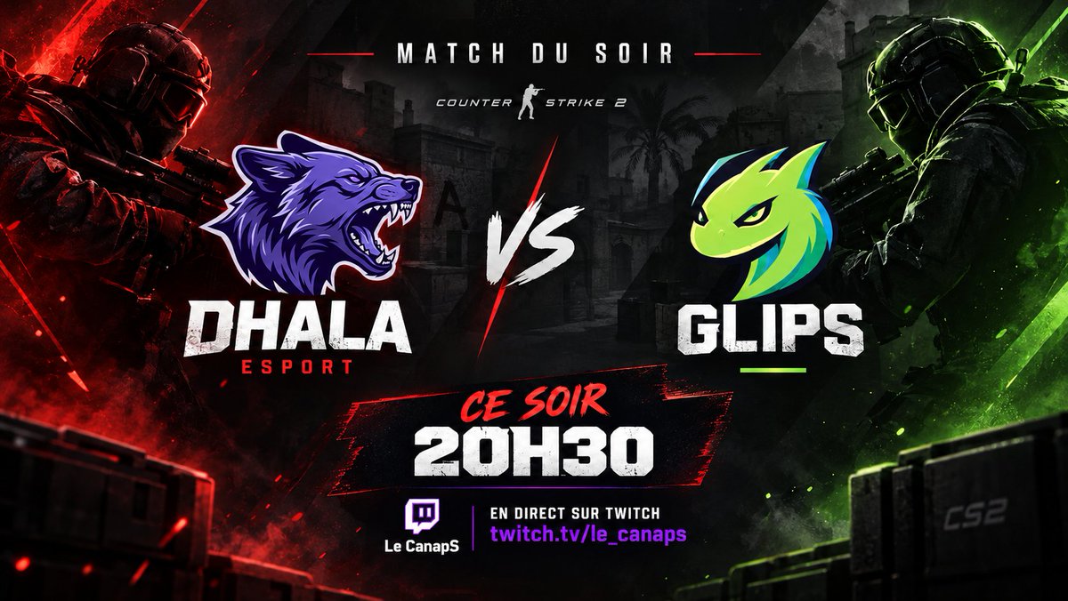 DhalaEsport's tweet photo. π₯ MATCH DU SOIR π₯
πΊ @DhalaEsport π #GLIPS π
Rendez-vous ce soir Γ 20H30 pour un nouveau match π₯
ποΈ On vous fait vivre Γ§a en direct sur @le_CanapS ποΈ
πΊ π https://t.co/sWCx6eCi23
Venez nombreux nous soutenir, on compte sur vous ! π
#CS2 #ESEAMain #Esport https://t.co/yqyO8rD5XQ