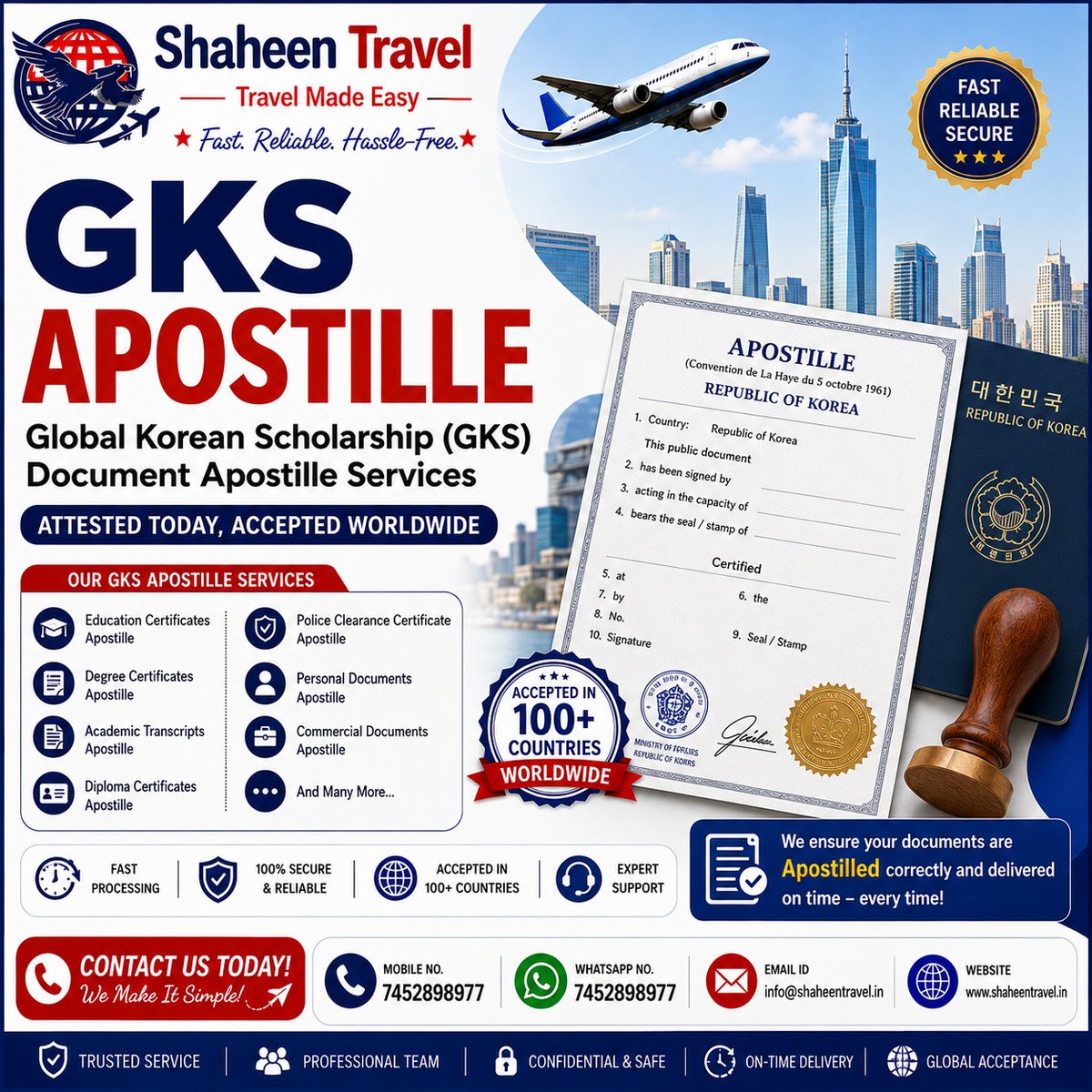 HpGisela's tweet photo. Get your GKS documents apostilled with expert support. Shaheen Travel handles certificates, transcripts, diplomas, police clearances, and more with secure, smooth processing. Call or WhatsApp: 7452898977 https://t.co/m51PFbWIIN
