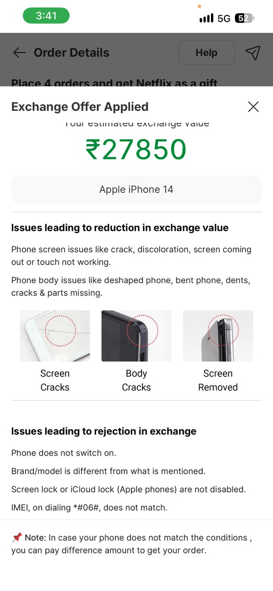 lordofgod2's tweet photo. @Flipkart
 
@flipkartsupport
 
Hi 
@FlipkartSupport
, your app's exchange policy only lists screen/body cracks for value reduction. It never mentioned deductions for the box or battery! Why is the delivery agent demanding extra payment? ID: OD338834552202592100 #Flipkart https://t.co/CVUfOhlavf
