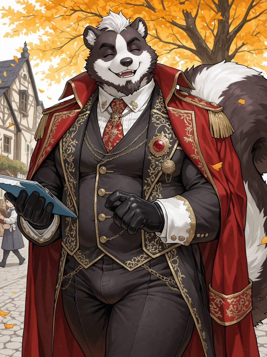 SkuldLupo's tweet photo. “Mr. Max… These clothes are a little too flashy for me. I’ve never worn anything like this before…” 😩

“You’re the head of a company now. Appearance matters if you don’t want other business executives to look down on you!” 😤

“Being called the head of the company, or the boss, feels a little overwhelming… Couldn’t you just call me Gideon when we’re together…?” 😣

“Given my position, I’m your legal advisor and secretary, after all. I have to maintain a certain level of professionalism in public…” 😏

#furryfantasy #furrybara #furrymuscle #ケモノバラ #ケモノファンタジー