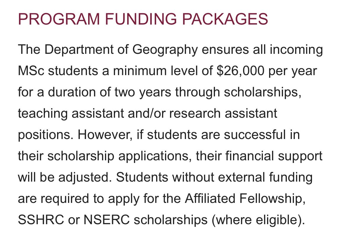 Eucharia_Mom's tweet photo. 🇨🇦 CAD $52,000 in Master’s Funding! 🇬🇧 Up to £16,000 Scholarship! 

Studied Cartography, GIS, Remote Sensing or a related field?

Here are 3 opportunities worth exploring for 2027!

🇨🇦 1. University of British Columbia (UBC)

MSc Geography (GIS research pathway)
Minimum CAD $26,000/year for 2 years for incoming MSc students.
Applications OPEN!
Deadline: December 1, 2026.

https://t.co/MZkN2vOshv

🇬🇧 2. University of Leeds

MSc Geographical Information Science
International scholarships: £3,000, £6,000 or £16,000.
September 2027 intake.
First scholarship deadline: February 28, 2027.

https://t.co/PlPi6Pjqj8

🇨🇦 3. UBC – Master of Geomatics for Environmental Management

CAD $5,000 entrance scholarship for one selected student.
No separate scholarship application.
Admission deadline: February 1, 2027.

https://t.co/XmX5GFRDSP

Tips for Acing Your Application:

Showcase GIS, ArcGIS/QGIS, remote sensing or mapping projects.

For research-based programmes, identify supervisors whose research matches your interests.

Demonstrate practical experience with spatial data analysis, satellite imagery or photogrammetry.

Funding is competitive. Check each programme’s academic requirements before applying!