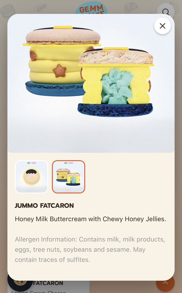 jubudesu's tweet photo. ‘ #JUMMO FATCARON ’

— Honey Milk Buttercream with Chewy Honey Jellies 🍯

มาการองเนื้อจัมโม่น่าอีสมาก มีฟองดองหน้าม้าด้วย555555555555 เป็นบัตเตอร์ครีมนมน้ำผึ้งกับเจลลี่น้ำผึ้ง น่าจะหวานหอมมาก ㅠㅠ 🤲🏻

#GEMMHOUSExSOURI https://t.co/CxpT5Uwa0S
