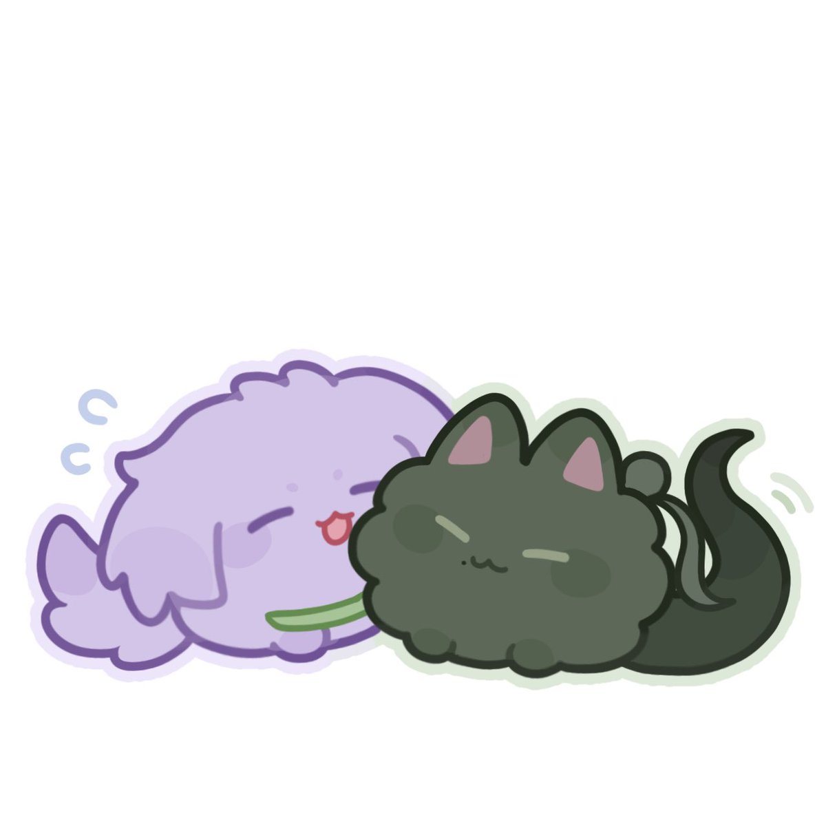 Ningen_Aku's tweet photo. 请吃紫狗狗与猫猫蛇💜💚
#かくみやこ https://t.co/2a75gFe40M