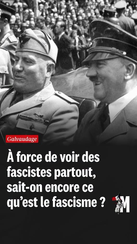 Dosinda961308's tweet photo. C'est quoi le fascisme ?

Définition :

'' Opposé à l'individualisme et repoussant l'idéologie démocratique au nom de la masse incarnée dans un chef providentiel, le fascisme embrigade les groupes sociaux (jeunesse, milices) et justifie la violence d'État menée contre les opposants, assimilés à des ennemis intérieurs, l'unité de la nation devant dépasser et résoudre les antagonismes des classes sociales dans un parti unique. ''

- Opposé à l'individualisme et repoussant l'idéologie démocratique au nom de la masse ....
cela ne définit il pas LFi est sa volonté de révolution permanente et de bordélisation des institutions ?
- ... incarnée dans un chef providentiel ...

Cela ne ressemble t-il pas à Mélenchon qui règne sur LFi comme un gourou Raélien ?
- le fascisme embrigade les groupes sociaux ( jeunes , milices )

Là encore , cela ne ressemble t-il pas à LFi et l'embrigadement des lycéens ( jeunes ) et des troupes de La jeune garde qui assure la sécurité de LFI ( milices ) ?
- justifie la violence d'état menée contre les opposants assimilés à des ennemis intérieurs
ça ne ressemble pas au sort qui a été réservé à Quentin sur un trottoir de Lyon par des miliciens d'ultra gauche en marge d'un rassemblement et dont plusieurs militants ont été incarcérés en préventive dont un ex collaborateur d'un député LFi ?

-  l'unité de la nation devant dépasser et résoudre les antagonismes des classes sociales dans un parti unique .
Y a pas comme une petite ressemblance avec le Nouveau Front Populaire et la NUPES , mis en place par LFi afin de rallier tous les mouvements de gauche autour de Mélenchon comme leader maximo !

La gauche perd son temps à essayer de faire croire à un fascisme de droite actuellement en France , plus personne n'y croit , il suffit juste de regarder le théâtre de Guignol qu'est LFi pour se rendre effectivement qu'il y a en France du fascisme mais qu'il vient de la gauche aujourd'hui ........ Comme l'antisémitisme d'ailleurs .....

La libre pensée patriote