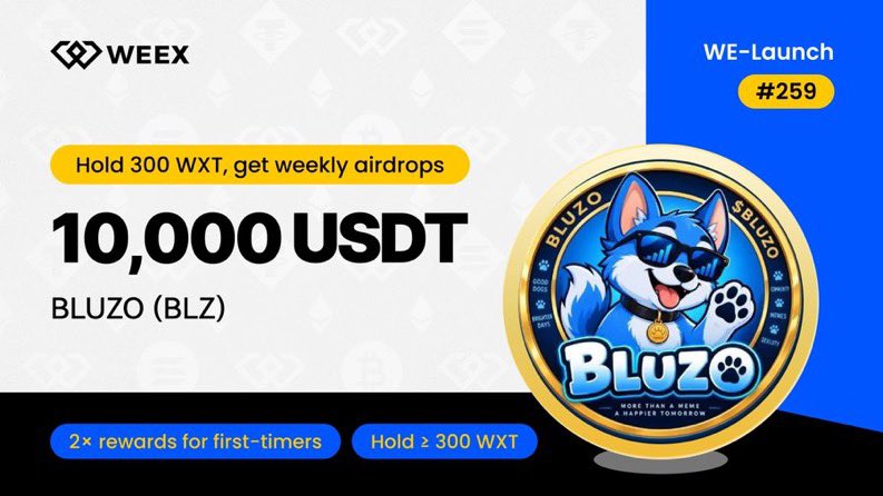 WEEX_Africa's tweet photo. 📢 WEEX WE-Launch -BLUZO  @Bluzo_Token Listed &amp; 10,000 USDT Airdrops!🪂

🗓️ 2026-10-13 07:00 — 2026-10-16 07:00 (UTC+0)

📖 Join WE-Launch:https://t.co/sPr0VCLM8c…
➡️ Register &amp; trade:https://t.co/zfKrnTz8Wj…

#WELaunch https://t.co/82eY8NQv0V