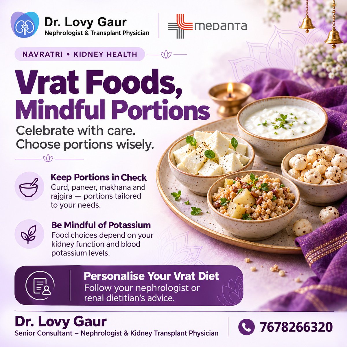 LovyGaur's tweet photo. #Navratrifasting with #kidneyconcerns? Watch #portions, consider your #potassiumneeds, and consult your #nephrologist or #renaldietitian before major dietary changes.
Celebrate with awareness and care.
#Navratri2026 #KidneyHealth https://t.co/00P8Ono9uf