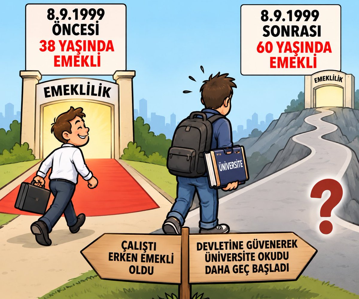 adilemeklilik's tweet photo. 8 Eylül 1999 öncesinde devletine güvenerek üniversite okuyan milyonlarca insan, bugün EYT yasasıyla mağdur edildi. Eğitim hakkı Anayasa güvencesindeyse, eğitim aldığı için geç sigortalı olanların suçu ne?

Biz ayrıcalık değil, anayasal eşitliğe ve sosyal adalete uygun KADEMELİ EMEKLİLİK istiyoruz!

#OKadeneGelecek