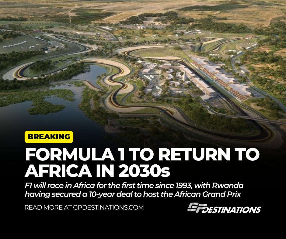 GPDestinations's tweet photo. It's official: Formula 1 will stage a long-anticipated return to the African continent in the 2030s. The #AfricanGP will mark the first F1 race on the continent in almost 40 years, with the last South African Grand Prix having taken place at Kyalami in 1993.

This time, F1 has a 10-year agreement in place to race in Rwanda. Though an exact timeframe has not been announced, the African Grand Prix will join the calendar “in the early 2030s”. The race will take place at a brand new purpose-built circuit in Bugesera.

The new track has not yet broken ground but is expected to be open for business early next decade. Read more about the news 👇️ 
https://t.co/Qk39dnO0wT #F1