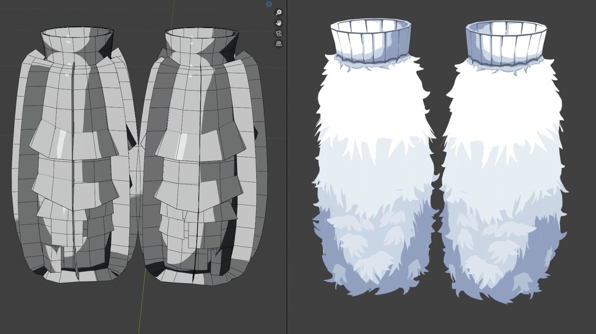 AliceRe1999's tweet photo. i made similiar project stylized fur silhouette with bunch of flat mesh.

its less polycount, but i cant really have shadow or outline with this setup. and i guess its only work with flat color

#VRC運動部 #blender #vrchat #3DCG https://t.co/LsBVgsQSem