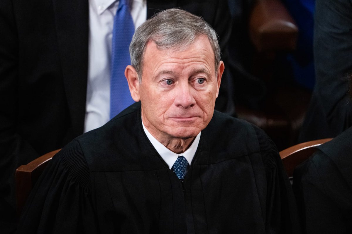 funder's tweet photo. John Roberts ruled a president is immune from prosecution for official acts. Most people don’t know Congress can impeach a chief justice, or that you can tell your own members to start. https://t.co/uWM9YQjPFq