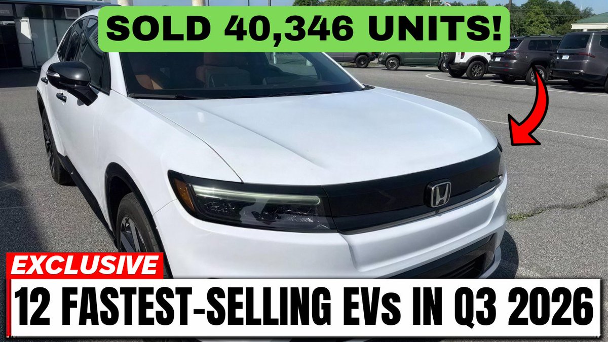 Nick192778's tweet photo. 12 Fastest-Selling EVs of Q3 2026 (With Exact Sales Numbers) https://t.co/xq3PUHD9Mm https://t.co/l9RazTybCA