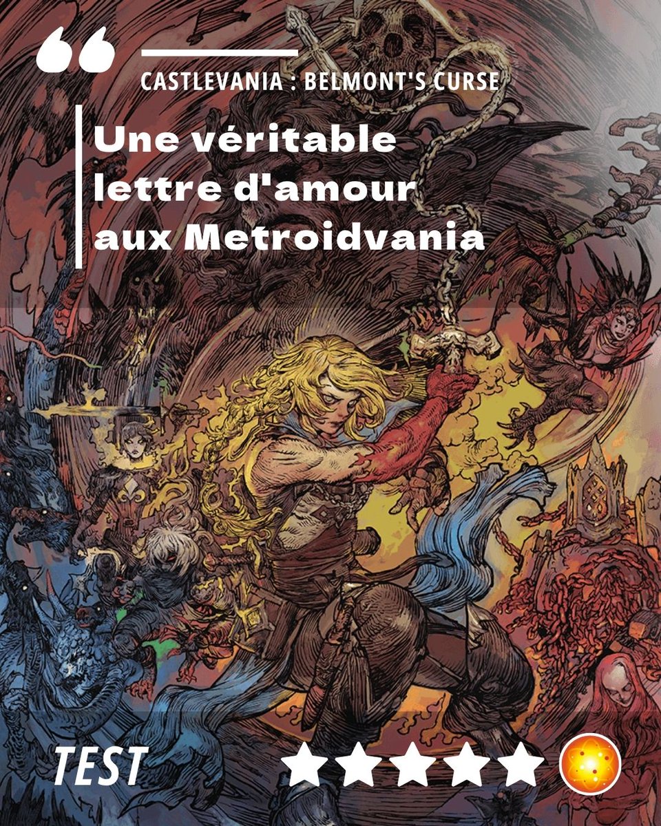 gamatomic's tweet photo. Les chauves-souris, ces grandes héroïnes de nos cauchemars vidéoludiques. 🦇

Dans #Castlevania : Belmont's Curse, développé par @Studio_Evil avec @motiontwin en studio de conseil et édité par @KONAMIFR, même une bestiole minuscule peut ruiner votre journée. Mais quel plaisir de manier ce fouet !

Un retour réussi pour la saga ? Notre verdict est sans appel : ⭐️⭐️⭐️⭐️⭐️

Lire le test ⤵️
https://t.co/zYD3u3XYLz
